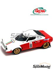 Arena Modelli: Car scale model kit 1/43 scale - Lancia Stratos HF Jolly Club Team sponsored by Mocauto #8 - Claudio De Eccher (IT) + Luigi Breggion (IT) - Sicilia Rally 1975 - photo-etched parts, resin parts, rubber parts, turned metal parts, water slide decals, white metal parts and assembly instructions