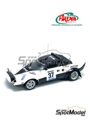 Arena Modelli: Car scale model kit 1/43 scale - Lancia Stratos HF Jolly Club Team sponsored by Arvil, Cinzano #37 - Franco Sioli (IT) + Sandro Zamburlini (IT) - Barum Czech Rally 1978 - photo-etched parts, resin parts, rubber parts, turned metal parts, water slide decals, white metal parts and assembly instructions