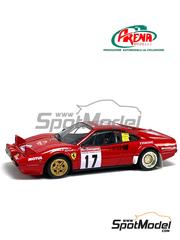Arena Modelli: Car scale model kit 1/43 scale - Ferrari 308 GTB Group 4 sponsored by Motul #17 - Jacques 'Panic' Barberot (FR) + Dominique Bouteloup (FR) - Tour de France Automobile 1983 - photo-etched parts, resin parts, turned metal parts, water slide decals, white metal parts, other materials and assembly instructions