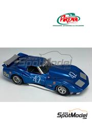 Arena Modelli: Car scale model kit 1/43 scale - Chevrolet Corvette C3 Ortman Cars Team #42 - Richard Ortman (US) - IMSA Mosport 100 Miles 1975 - photo-etched parts, resin parts, rubber parts, turned metal parts, water slide decals, white metal parts and assembly instructions