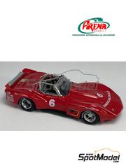 Arena Modelli: Car scale model kit 1/43 scale - Chevrolet Corvette C3 Van Arnem Racing Team sponsored by American Eagle #6 - Jerry Thompson (US) - IMSA Road America 1974 - photo-etched parts, resin parts, rubber parts, turned metal parts, water slide decals, white metal parts and assembly instructions