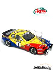 Arena Modelli: Car scale model kit 1/43 scale - Porsche 924 GTS Orlando Team sponsored by Ricard #1 - Nicola Busseni (IT) + Pierangelo Scalvini (IT) - Rally Due Valli 1981 - photo-etched parts, resin parts, turned metal parts, water slide decals, white metal parts, other materials, assembly instructions and tobacco sponsor decals