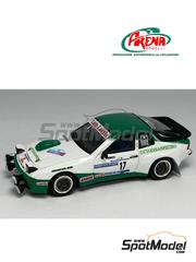 Arena Modelli: Car scale model kit 1/43 scale - Porsche 924 GTS Orlando Team sponsored by Ottodisanpietro #17 - Orlando Redolfi (IT) + Gianfranco Di Gennaro (IT) - Rally 1000 Miglia 1982 - photo-etched parts, resin parts, turned metal parts, water slide decals, white metal parts, other materials, assembly instructions and tobacco sponsor decals