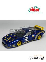 Arena Modelli: Car scale model kit 1/43 scale - Ferrari 512BB LM Charles Pozzi Team sponsored by European University #76, 77 - Pierre Dieudonn� (BE) + Jean Xhenceval (BE) + Herv� Regout (BE), Jean-Claude Andruet (FR) + Claude Ballot-L�na (FR) - 24 Hours Le Mans 1980 - photo-etched parts, resin parts, rubber parts, turned metal parts, water slide decals, white metal parts and assembly instructions