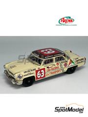 Arena Modelli: Car scale model kit 1/43 scale - Lincoln Capri 4 doors sponsored by Liga Nacional del Transporte #63 - Luis Leal Solares (MX) + Alfredo Garc�a �vila (MX) - Carrera Panamericana 1953 - plastic parts, rubber parts, water slide decals, assembly instructions and placement instructions