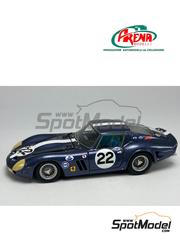 Arena Modelli: Car scale model kit 1/43 scale - Ferrari 250 GTO North American Racing NART Team sponsored by Pure, Prestalite #22 - Fireball Roberts (US) + John Cannon (CA) - Daytona 3 Hours 1963 - photo-etched parts, resin parts, rubber parts, turned metal parts, water slide decals, white metal parts and assembly instructions image