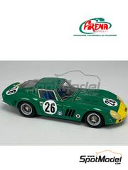 Arena Modelli: Car scale model kit 1/43 scale - Ferrari 250 GTO David Piper Team #26 - David Piper (GB) - Daytona 3 Hours 1963 - photo-etched parts, resin parts, rubber parts, turned metal parts, water slide decals, white metal parts and assembly instructions image