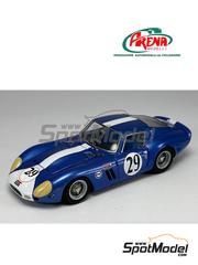 Arena Modelli: Car scale model kit 1/43 scale - Ferrari 250 GTO John Mecom Team #29 - Roger Penske (US) - Daytona 3 Hours 1963 - photo-etched parts, resin parts, rubber parts, turned metal parts, water slide decals, white metal parts and assembly instructions image