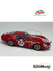 Arena Modelli: Car scale model kit 1/43 scale - Ferrari 250 GTO sponsored by Al Hodges #32 - Bill Eve (US) + Larry B. Perkins (US) - Daytona 2000 kilometres 1964 - photo-etched parts, resin parts, rubber parts, turned metal parts, water slide decals, white metal parts and assembly instructions