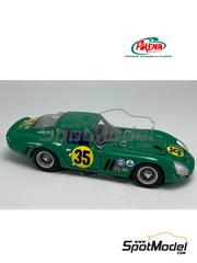Arena Modelli: Car scale model kit 1/43 scale - Ferrari 250 GTO David Piper Team #35 - David Piper (GB) + Lucien Bianchi (BE) - Daytona 2000 kilometres 1964 - photo-etched parts, resin parts, rubber parts, turned metal parts, water slide decals, white metal parts and assembly instructions