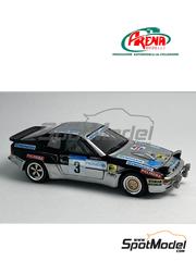 Arena Modelli: Car scale model kit 1/43 scale - Porsche 924 GTS sponsored by Pioneer #3 - Marc Etchebers (FR) + Marie-Christine Etchebers - Rives (FR) - Maspalomas Rally  1981 - photo-etched parts, resin parts, rubber parts, turned metal parts, water slide decals, white metal parts, other materials and assembly instructions