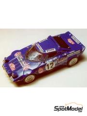 Arena Modelli: Car scale model kit 1/43 scale - Lancia Stratos HF Group 4 Chardonnet Team sponsored by Radio Montecarlo #12 - Bernard Darniche (FR) + Alain Mah� (FR) - Monte Carlo Rally - Rallye Automobile de Monte-Carlo 1976 - photo-etched parts, resin parts, rubber parts, turned metal parts, water slide decals, white metal parts and assembly instructions