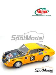 Arena Modelli: Car scale model kit 1/43 scale - Porsche 911 S sponsored by Lloyd Adriatico #8 - Fulvio Bacchelli (IT) + Luca Rossetti (IT) - Rally Due Valli 1972 - photo-etched parts, resin parts, rubber parts, turned metal parts, water slide decals, white metal parts and assembly instructions