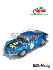 Arena Modelli: Car scale model kit 1/43 scale - Alpine Renault A110 Pordenone Corse Team sponsored by Turbosol #1 - Pietro Polese (IT) + Luigi Schenone (IT) - Rally Due Valli 1974 - photo-etched parts, resin parts, rubber parts, turned metal parts, water slide decals, white metal parts and assembly instructions