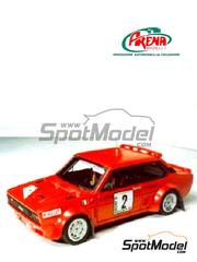 Arena Modelli: Maqueta de coche escala 1/43 - Fiat 131 Abarth Proto N� 2 - Maurizio Verini (IT) + Francesco Rossetti (IT) - Rally delle Valli Piacentine 1975 - fotograbados, piezas de resina, piezas de goma, piezas de metal torneado, calcas de agua, piezas de metal blanco y manual de instrucciones