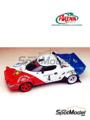 Arena Modelli: Car scale model kit 1/43 scale - Lancia Stratos HF Group 4 Cogni Team sponsored by Carrozzeria CBG #4 - Franco Leoni (IT) + Gianfranco Marcomini (IT) - Rally delle Valli Piacentine 1981 - photo-etched parts, resin parts, rubber parts, turned metal parts, water slide decals, white metal parts and assembly instructions