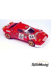 Arena Modelli: Car scale model kit 1/43 scale - Lancia Stratos Turbo Jolly Club Team sponsored by Ateneo #44 - Mauro Pregliasco (IT) + Erasmo Bologna (IT) - Targa Florio 1975 - photo-etched parts, resin parts, rubber parts, turned metal parts, water slide decals, white metal parts and assembly instructions