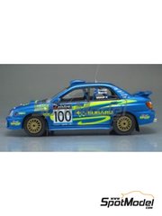 Arena Modelli: Car scale model kit 1/43 scale - Subaru Impreza STi Group N Subaru Australia Team #3, 100 - Peter 'Possum' Bourne (NZ) + Mark Stacey (AU) - Hokkaido Rally, Australian Rally 2002 - photo-etched parts, resin parts, rubber parts, water slide decals and assembly instructions