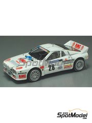 Arena Modelli: Car scale model kit 1/43 scale - Lancia Rally 037 sponsored by RMC Radio Monte Carlo #28 - Jean-Michel Blanchi (MC) + Ren� Vitali (FR) - Rally Du Var 1986 - photo-etched parts, rubber parts, water slide decals, white metal parts and assembly instructions