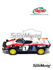 Arena Modelli: Car scale model kit 1/43 scale - Lancia Stratos HF Group 4 sponsored by Pirelli #1 - Stig Blomqvist (SE) + Hans Sylvan (SE) - Svezia Sweden Rally 1978 - photo-etched parts, resin parts, rubber parts, turned metal parts, water slide decals, white metal parts and assembly instructions