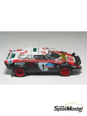 Arena Modelli: Car scale model kit 1/43 scale - Lancia Stratos HF Group 4 sponsored by Pirelli #1 - Antonio "Tony" Fassina (IT) + Mauro Mannini (IT) - Targa Florio 1979 - photo-etched parts, resin parts, rubber parts, turned metal parts, water slide decals, white metal parts and assembly instructions