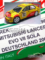 Arena Modelli: Car scale model kit 1/43 scale - Mitsubishi Lancer Evo VII  #52 - Daniel 'Dani' Sol� (ES) + Alex Roman� (ES) - ADAC Deutschland Rally 2003 - resin multimaterial kit