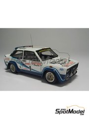 Arena Modelli: Maqueta de coche escala 1/43 - Fiat 131 Abarth patrocinado por Parmalat N� 8 - Antonio "Tony" Fassina (IT) + Bruno Scabini (IT) - Rally San Martino di Castrozza 1977 - fotograbados, piezas de resina, piezas de goma, calcas de agua y manual de instrucciones