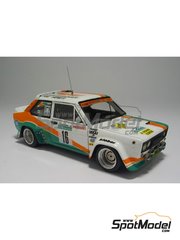 Arena Modelli: Car scale model kit 1/43 scale - Fiat 131 Abarth 4 Rombi Corse Team #3, 16 - Bernard Darniche (FR) + Alain Mah (FR), Franco Ceccato (IT) + Massimo de Antoni (IT) - Colline Di Romagna Rally, Targa Florio 1981 - photo-etched parts, resin parts, rubber parts, water slide decals, white metal parts and assembly instructions