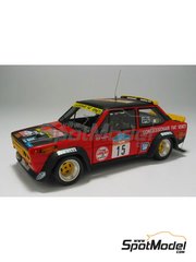 Arena Modelli: Maqueta de coche escala 1/43 - Fiat 131 Abarth Equipo 4 Rombi Corse N� 15 - Mario Aldo Pasetti (IT) + Roberto Stradiotto (IT) - Targa Florio 1980 - fotograbados, piezas de resina, piezas de goma, piezas de metal torneado, calcas de agua y manual de instrucciones