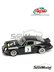 Arena Modelli: Car scale model kit 1/43 scale - Porsche Carrera 2.7  sponsored by Telebiella #7 - Franco Perazio (IT) + Renato Genova (IT) - Della Lana Rally 1977 - photo-etched parts, resin parts, rubber parts, water slide decals and assembly instructions