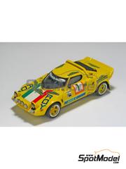 Arena Modelli: Car scale model kit 1/43 scale - Lancia Stratos Group 4 Jolly Club Team sponsored by Roy Ski #1 - Renzo Magnani (IT) + A. "Giugi" Valentino (IT) - Rally Due Valli 1976 - photo-etched parts, resin parts, rubber parts, water slide decals, white metal parts and assembly instructions