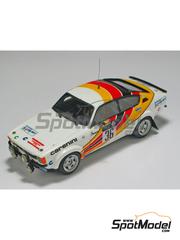 Arena Modelli: Car scale model kit 1/43 scale - Opel Kadett GTE 2000 Group 2 Carenini Team #36 - Aldo Fasan (IT) + Silviano Reginato (IT) - Rally Due Valli 1980 - photo-etched parts, resin parts, rubber parts, water slide decals, other materials and assembly instructions