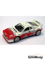 Arena Modelli: Car scale model kit 1/43 scale - Lancia Rally 037 sponsored by Lucky Club #2 - Luigi "Lucky" Battistolli (IT) + Luiggi Dalla Pozza (IT) - Rally Due Valli 1987 - photo-etched parts, rubber parts, water slide decals, white metal parts and assembly instructions