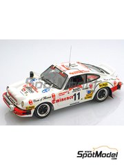 Arena Modelli: Car scale model kit 1/43 scale - Porsche 911 SC sponsored by Eminence #11 - Sandro Munari (IT) + Ian Street (KE) - Safari Rally 1982 - photo-etched parts, resin parts, rubber parts, turned metal parts, water slide decals and assembly instructions