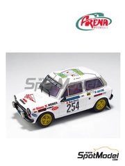 Arena Modelli: Car scale model kit 1/43 scale - Autobianchi A112 Abarth sponsored by Klber #254 - Fabrizio Tabaton (IT) + Marco Rogano (IT) - Abarth Trofeo, Rally delle Valli Piacentine 1978 - resin parts, rubber parts, water slide decals, white metal parts, assembly instructions and painting instructions