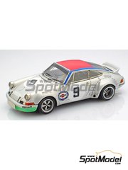 Arena Modelli: Car scale model kit 1/43 scale - Porsche 911 RSR sponsored by Prove #9 - Claude Haldi (CH) + Leo Kinnunen (FI) - Targa Florio 1973 - resin multimaterial kit