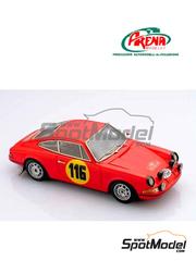 Arena Modelli: Car scale model kit 1/43 scale - Porsche 911 #57, 116 - Robert Buchet (FR) + Robert Schlesser (FR), Pauli Toivonen (FI) + Martti Tiukkanen (FI) - Monte Carlo Rally - Rallye Automobile de Monte-Carlo 1966 and 1968 - photo-etched parts, resin parts, rubber parts, water slide decals, white metal parts and assembly instructions
