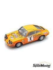 Arena Modelli: Car scale model kit 1/43 scale - Porsche 911 S sponsored by Sacor #8 - Bj�rn Waldeg�rd (SE) + Hans Thorszelius (SE) - TAP Portugal Rallye  1970 - photo-etched parts, resin parts, rubber parts, turned metal parts, water slide decals, white metal parts and assembly instructions