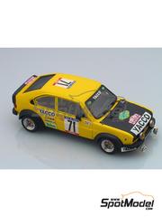 Arena Modelli: Car scale model kit 1/43 scale - Alfa Romeo Alfasud TI Group 2 sponsored by Yacco #71 - Jean-Pierre Leude (FR) + Serge Miklou (FR) - Tour de Corse Rallye de France 1981 - photo-etched parts, resin parts, rubber parts, turned metal parts, water slide decals, white metal parts, assembly instructions and painting instructions image