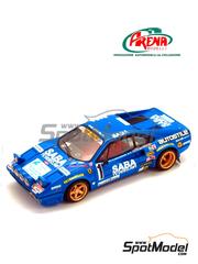 Arena Modelli: Car scale model kit 1/43 scale - Ferrari 308 GTB Group 4 Star Racing Team sponsored by Saba, Autostile #1 - Nicola Busseni (IT) + Daniele Ciocca (IT) - Mille Miglia 1983 - photo-etched parts, resin parts, turned metal parts, water slide decals, white metal parts, other materials and assembly instructions