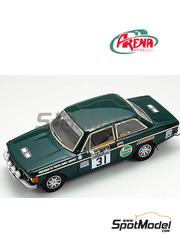 Arena Modelli: Car scale model kit 1/43 scale - Volvo 142 sponsored by Castrol #31 - Per-Inge Walfridsson (SE) + John Jensen (GB) - Daily Mirror RAC Rally 1973 - photo-etched parts, resin parts, rubber parts, turned metal parts, water slide decals, white metal parts, assembly instructions and painting instructions