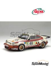 Arena Modelli: Car scale model kit 1/43 scale - Porsche 911 Carrera RSR Group 4 Samson Kremer Team sponsored by Camel #46 - Paul Keller (CH) - Deutsche Rennsport Meisterschaft DRM Norisring 1974 - photo-etched parts, resin parts, rubber parts, turned metal parts, water slide decals, white metal parts and assembly instructions