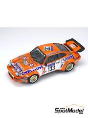 Arena Modelli: Car scale model kit 1/43 scale - Porsche 911 Carrera RSR sponsored by Christine Laure #133 - Jacques Henry (FR) + Maurice Gelin (FR) - Tour de France Automobile 1974 - photo-etched parts, resin parts, rubber parts, turned metal parts, water slide decals, white metal parts and assembly instructions