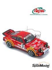 Arena Modelli: Car scale model kit 1/43 scale - Porsche 911 930 Turbo Group 4 sponsored by Meccarillos #9 - Claude Haldi (CH) + Bernard Sandoz (CH) - Monte Carlo Rally - Rallye Automobile de Monte-Carlo 1978 - photo-etched parts, resin parts, rubber parts, turned metal parts, water slide decals, white metal parts and assembly instructions
