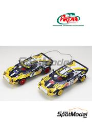 Arena Modelli: Car scale model kit 1/43 scale - Lancia Stratos HF Grifone Sias Team sponsored by Olio Fiat #11, 24 - Fabrizio Tabaton (IT) + Emilio Radaelli (IT) - Colline Di Romagna Rally, Sanremo Rally 1980 - photo-etched parts, resin parts, rubber parts, turned metal parts, water slide decals, white metal parts and assembly instructions