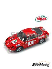 Arena Modelli: Car scale model kit 1/43 scale - Alpine Renault A110 sponsored by Eurocar #6 - Rallye Challenge Idrea Venezia 1972 - resin parts, water slide decals and white metal parts image