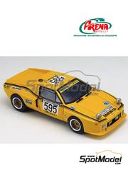 Arena Modelli: Car scale model kit 1/43 scale - De Tomaso Pantera sponsored by Metalcop #595 - Ruggero Parpinelli (IT) +  Pontara (IT) - Giro d'Italia Automobilistico 1976 - photo-etched parts, resin parts, rubber parts, water slide decals, other materials and assembly instructions