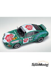 Arena Modelli: Car scale model kit 1/43 scale - Porsche Carrera 2.7 RS Group 4 Ateneo Team sponsored by Bla Bla #22 - Raffaele Restivo (IT) + Alfonso Merendino (IT) - Targa Florio 1974 - photo-etched parts, resin parts, rubber parts, turned metal parts, water slide decals, assembly instructions and painting instructions image