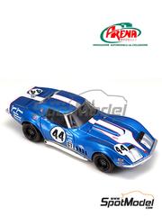 Arena Modelli: Car scale model kit 1/43 scale - Chevrolet Corvette C3 American International Racing Team #44, 45 - Dick Guldstrand (US) + Ed Leslie (US) + Scooter Patrick (US) + Dave Jordan (US), Herb Caplan (US) + Scooter Patrick (US) + Dave Jordan (US) - 24 Hours of Daytona 1968 - photo-etched parts, resin parts, rubber parts, turned metal parts, water slide decals, white metal parts and assembly instructions