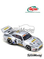 Arena Modelli: Car scale model kit 1/43 scale - Porsche 935 sponsored by Eurofilm #536 - Vittorio 'Victor' Coggiola (IT) + Piero Monticone (IT) - Giro d'Italia Automobilistico 1977 - photo-etched parts, resin parts, rubber parts, turned metal parts, water slide decals, white metal parts and assembly instructions